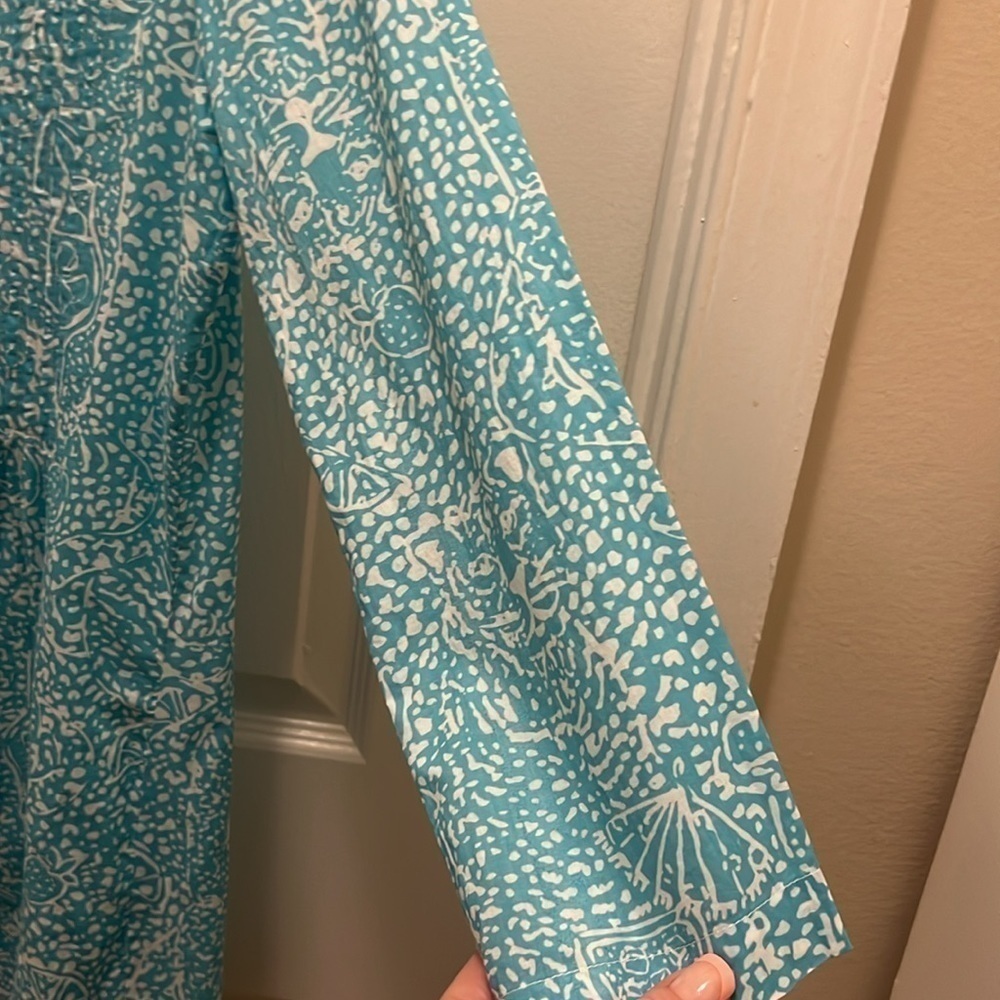 Lilly Pulitzer Sarasota beaded tunic. Shorely blue ice cake. EUC! Size small. - Picture 7 of 14